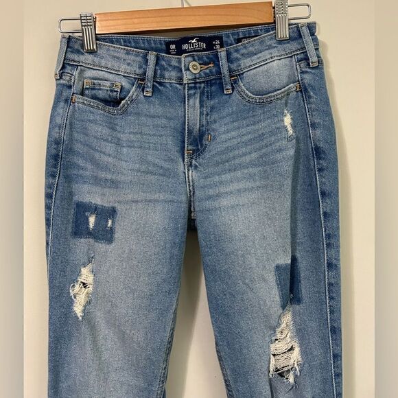 Hollister Ripped Raw Hem Low Rise Super Skinny Jeans - Picture 2 of 10